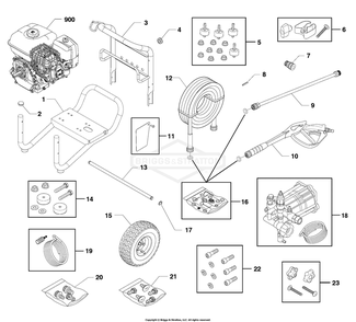 Main Unit (80030420b) Diagram and Parts List for 020740-01  Briggs and Stratton Pressure Washer